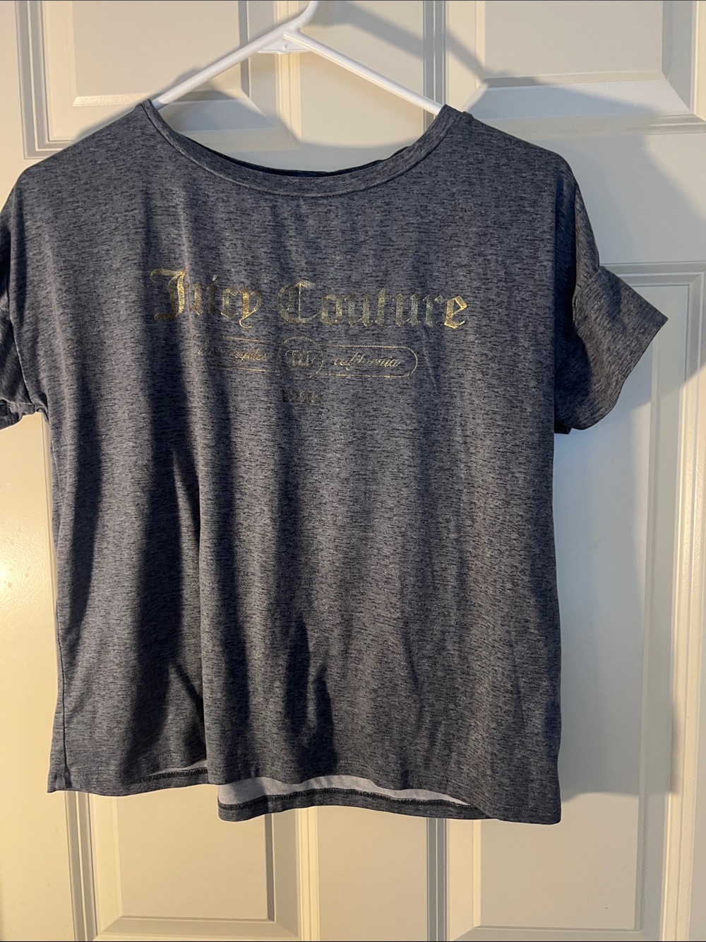 Juicy Couture Gray Tee with Gold Logo
